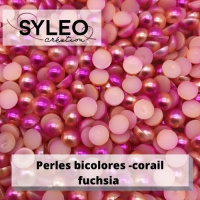 demi-perle bicolore rose et corail