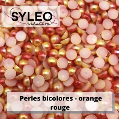 demi-perles bicolores orange et rouge 359816831
